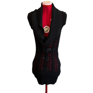 Say What? Black Cowl Neck Sweater SM451